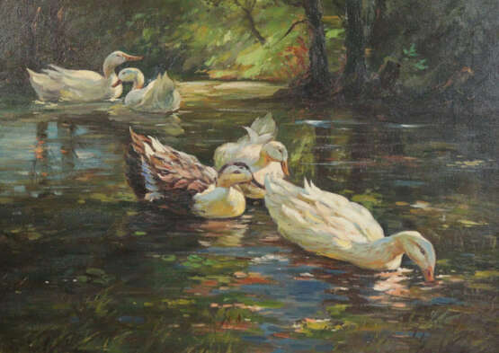 Fünf schwimmende Enten. - фото 1