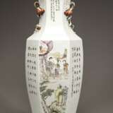 Republic of China pastel hexagonal porcelain vase - фото 4