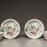 China 20th Century a pair of pink horse painting cup - photo 1