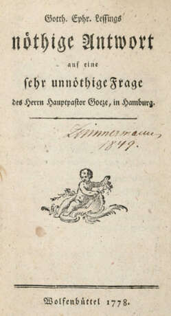 Lessing, G.E. - фото 1 Lessing, G.E. - фото 1