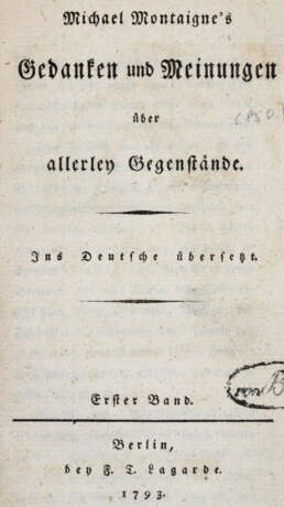 Montaigne, M.de. - фото 1