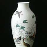 Qing Dynasty Qianlong pastels glaze geese reed ornamental bottle - photo 2