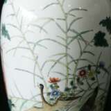 Qing Dynasty Qianlong pastels glaze geese reed ornamental bottle - фото 6