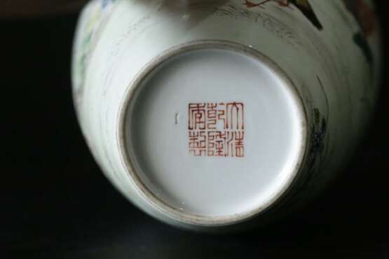 Qing Dynasty Qianlong pastels glaze geese reed ornamental bottle - photo 9
