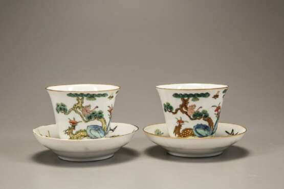 20th Century a pair Painted cup - Foto 2