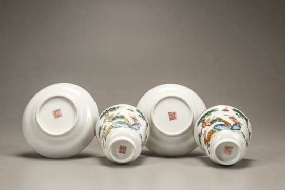 20th Century a pair Painted cup - photo 4