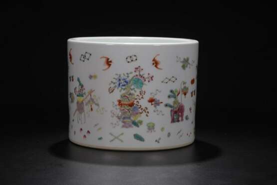 Late Qing Dynasty pastel glaze pen container - photo 1
