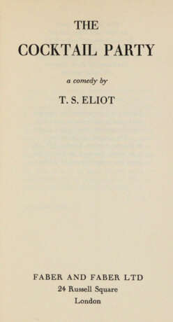 Eliot, T.S. - photo 1 Eliot, T.S. - photo 1