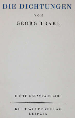 Trakl, G. - фото 1 Trakl, G. - фото 1