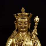 Qing Dynasty Copper gilt lotus Sitting image - Foto 2