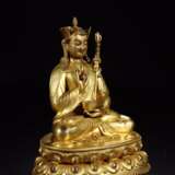 Qing Dynasty Copper gilt lotus Sitting image - Foto 6