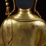 Qing Dynasty Copper gilt lotus Sitting image - Foto 8