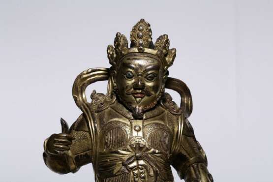 Qing Dynasty Copper gilt God of wealth Sitting image - Foto 6