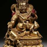 Qing Dynasty Copper gilt God of wealth Buddha statue - Foto 1