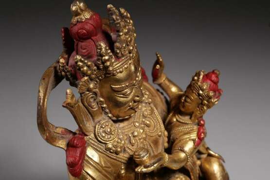 Qing Dynasty Copper gilt God of wealth Buddha statue - photo 7
