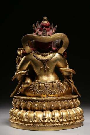 Qing Dynasty Copper gilt God of wealth Buddha statue - фото 8