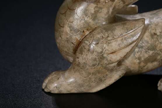 Han Dynasty Hetian jade God beast sculpture - Foto 6