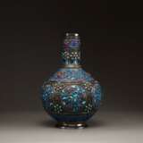 A silver filigree enamelled bottle vase with turquoise - Foto 3