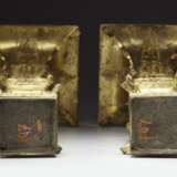 17th century China Copper gilt Square vase - photo 2