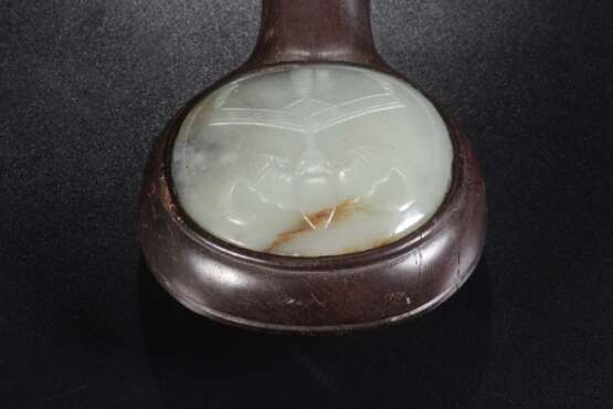 Qing Dynasty Redwood Setting White jade RUYI Decoration - photo 6