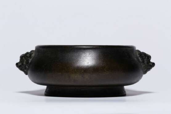 Qing Dynasty copper lion ear incense burner - Foto 1
