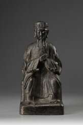 China Ming Dynasty bronze Carved scholar