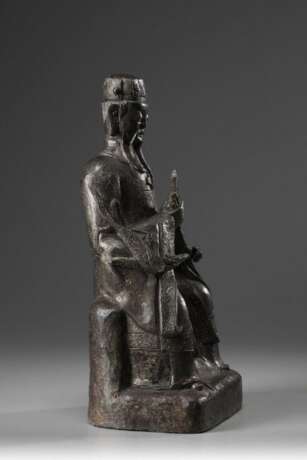 China Ming Dynasty bronze Carved scholar - Foto 3