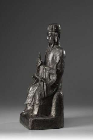 China Ming Dynasty bronze Carved scholar - photo 4