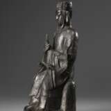 China Ming Dynasty bronze Carved scholar - фото 4