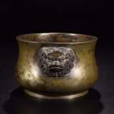 Qing dynasty copper lion ear incense burner - фото 2