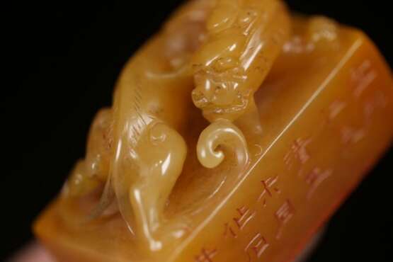Qing Dynasty Tian Huang jade Carving Dragon seal - фото 5