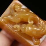 Qing Dynasty Tian Huang jade Carving Dragon seal - Foto 6