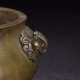 18th century Qing Dynasty copper lion ear incense burner - photo 5
