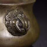 18th century Qing Dynasty copper lion ear incense burner - фото 6