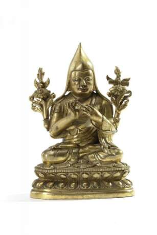 China Tibet copper gilt lama buddha statue - фото 1
