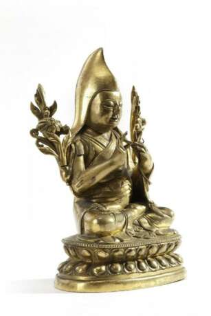 China Tibet copper gilt lama buddha statue - photo 2