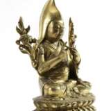 China Tibet copper gilt lama buddha statue - фото 2
