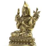 China Tibet copper gilt lama buddha statue - фото 3