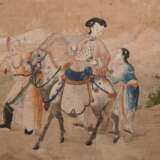 Two pieces China Qing Dynasty Character scene painting - Foto 3