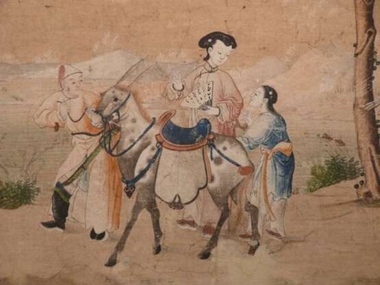 Two pieces China Qing Dynasty Character scene painting - photo 3