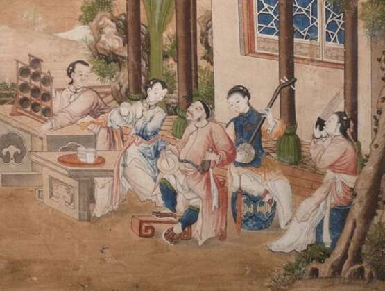 Two pieces China Qing Dynasty Character scene painting - photo 7