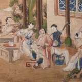 Two pieces China Qing Dynasty Character scene painting - Foto 7