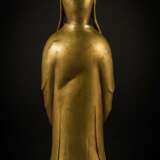 Qing dynasty bronze gilt monk statue - Foto 5