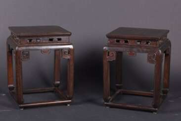 China Qing Dynasty a pair Wooden stool