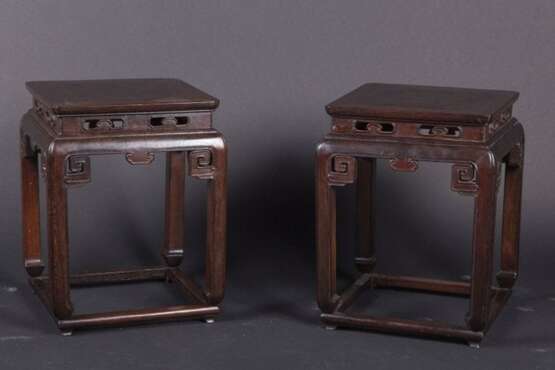 China Qing Dynasty a pair Wooden stool - photo 3