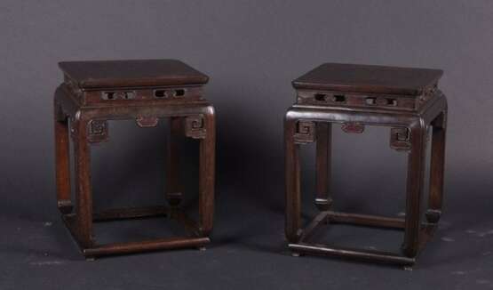 China Qing Dynasty a pair Wooden stool - photo 4