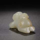 Qing Dynasty Hetian white jade carving boy - photo 3