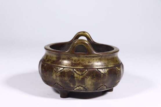 Ming Dynasty copper gilt double ear incense burner - Foto 1