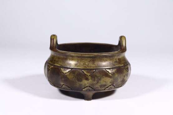 Ming Dynasty copper gilt double ear incense burner - Foto 2
