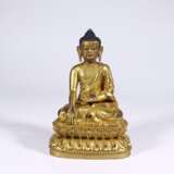Qing Dynasty Copper gilt Sakyamuni Sitting image - photo 1